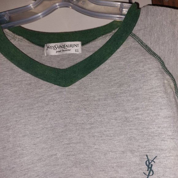 Yves Saint Laurent Gray T-Shirt Shirt Men Pour Homme Size L XL XXL - Picture 3 of 7